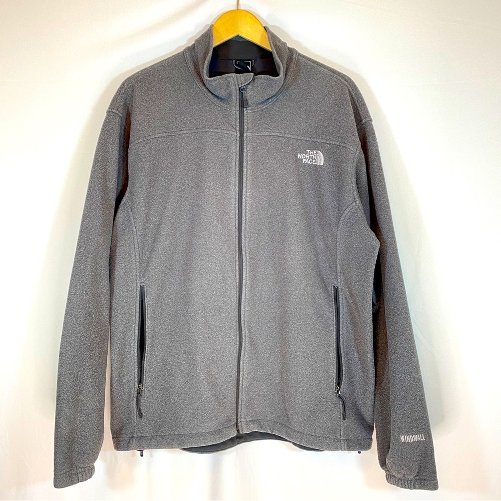 The North Face zippered grey sweater, size XL